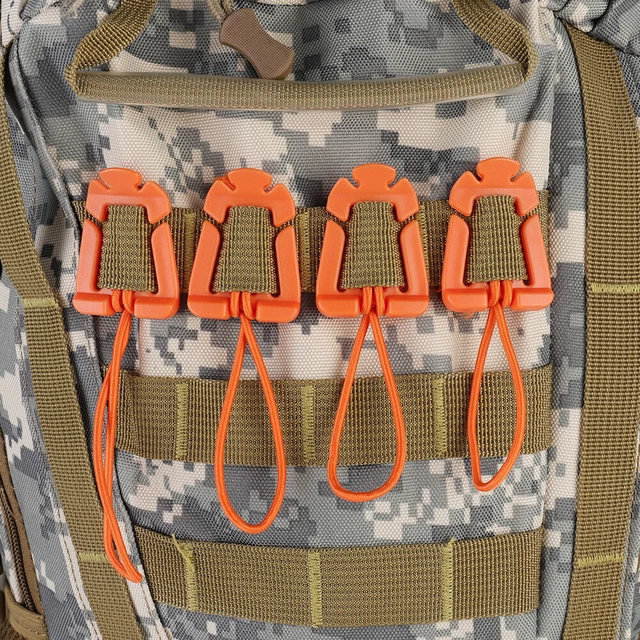 2pcs/lot Molle Backpack mousqueton EDC outil élastique corde sangle Buckle pour