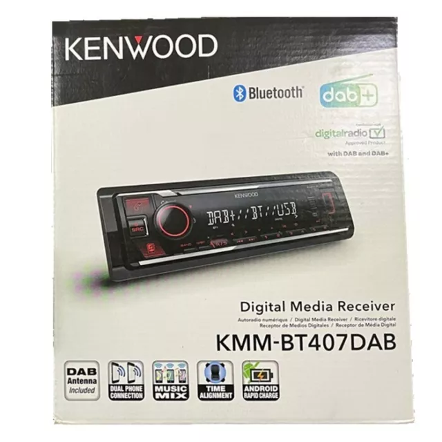 Kenwood KMM-BT407DAB Car DAB Stereo Bluetooth Inc DAB Aerial (02)