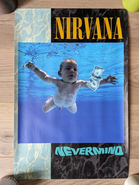 AFFICHE POSTER PROMO US Nirvana Nevermind Kurt Cobain (1991) EUR 145,00 ...