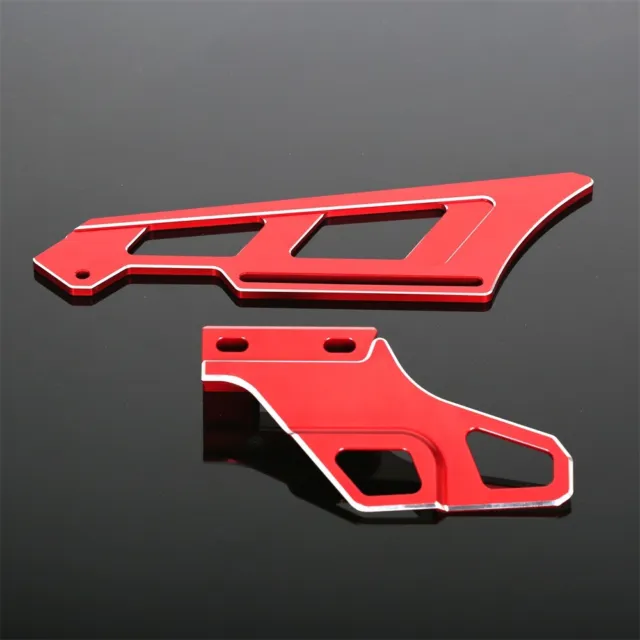 3D RED Rear Upper + Lower Chain Guard Guide Cover For Kawasaki KLR650 2022-2024