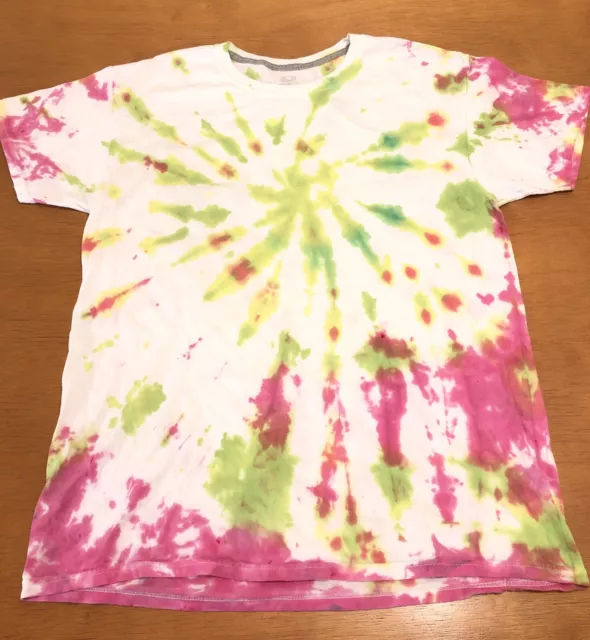 Tie Dye Shirt Mens Medium Fruit Of The Loom Platinum