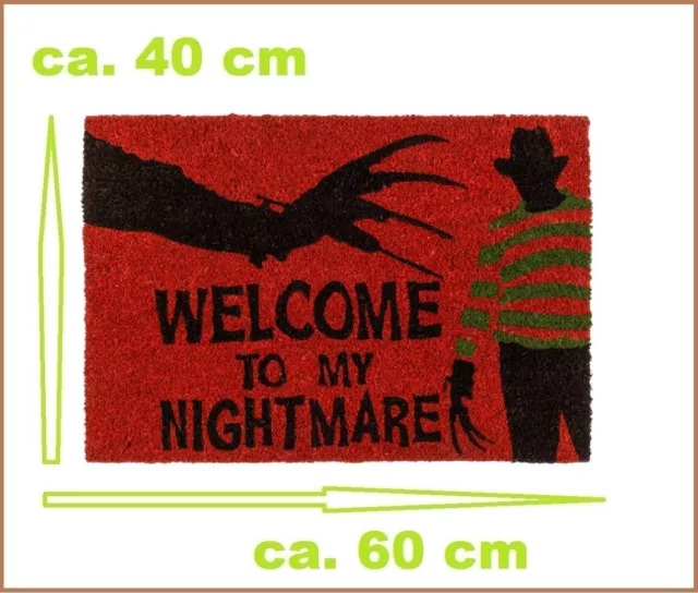 Freddy-Krueger-Welcome-To-My-Nightmare-Fußabtreter-Fußmatte Kokosmatte 60x40cm