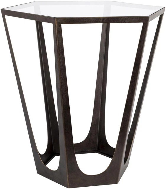 Surya Vortex Modern Glass And Metal Side Table VTX-002