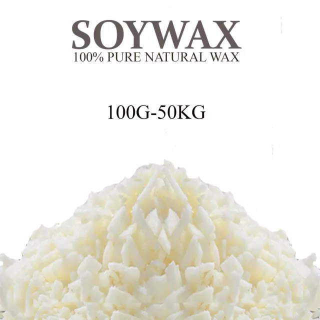 100G- 50KG 100% Pure Soy Wax/Soya Candle Making Wax Natural Flakes Clean Burning