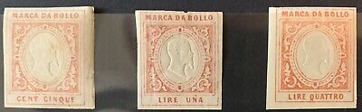 1863 Italy Revenue Tax Stamps Fixed Rate Italia Marche Da Bollo Tassa Fissa MNH