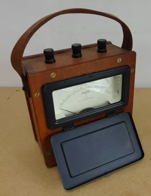 Vintage Megger Voltmeter in Wooden Case