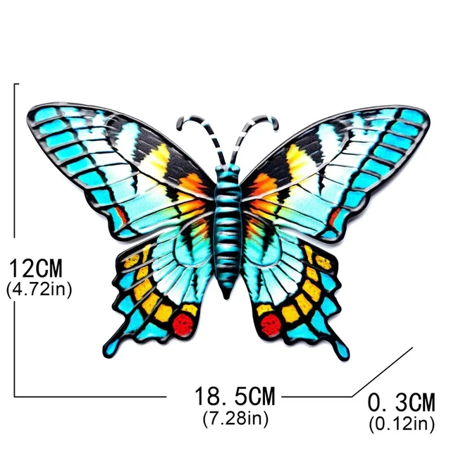 New Wrought Iron Butterfly Wall Decor Simulation Insect Ornament Garden Art 3