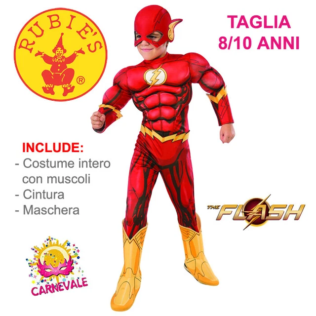 COSTUME VESTITO DI Carnevale Flash Bambino 8/10 Anni Rubies Dc