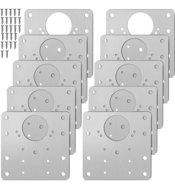 10 Pezzi Piastre di Riparazione per Cerniere per Armadietti, Porte Cerniere