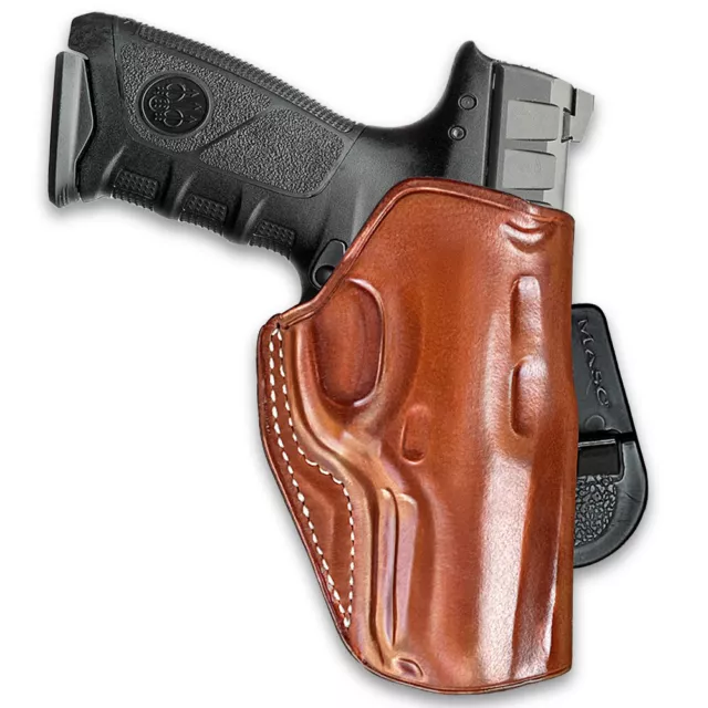 Laether OWB Paddle Holster Fits, Beretta APX 9mm 40 caliber 4.25'' Barrel #1285#