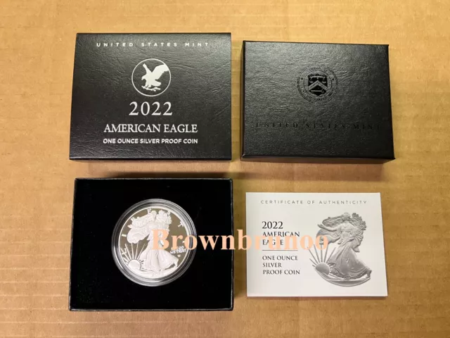 2022 S Proof American SILVER Eagle Coin One Ounce San Francisco 1oz Box COA 22EM