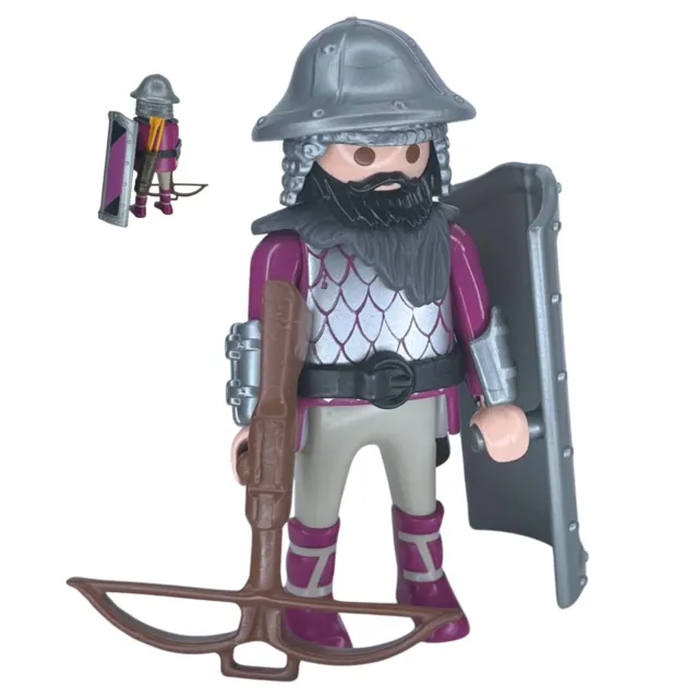 Playmobil figura arquero morado con ballesta y escudo