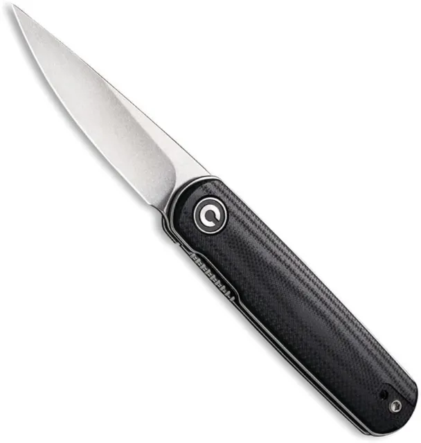 CIVIVI Lumi Front Flipper Knife C20024-3 Stonewash 14C28N Blade Black G-10