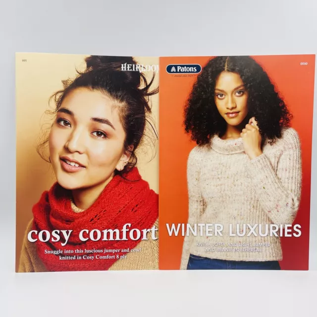 2 x Knitting Patterns Heirloom Cosy Comfort/Patons Ethereal Winter Luxuries