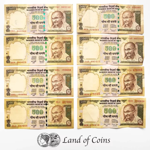 INDIA: 15 x 500 Indian Rupee Banknotes.