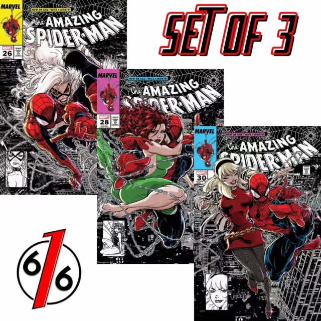 🔥🕷 AMAZING SPIDER-MAN #26 & 28 & 30 KAARE ANDREWS Variant Set Of 3
