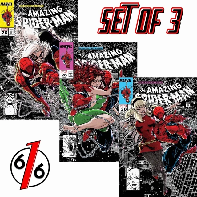 🔥🕷 AMAZING SPIDER-MAN #26 & 28 & 30 KAARE ANDREWS Variant Set Of 3