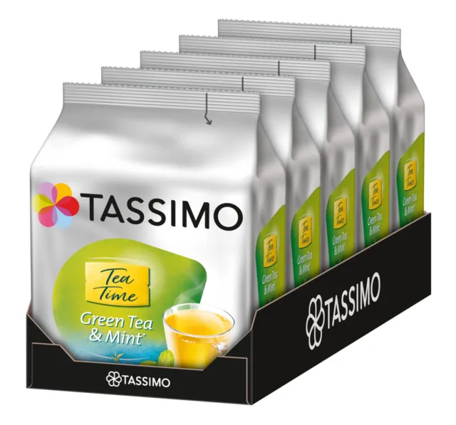 TASSIMO Kapseln Tea Time Grüner Tee Minze T Discs 5x16 Getränke Teekapseln