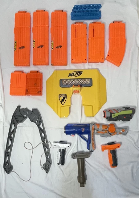 Lot of Nerf Gun Accessories Magazines Scopes Grips Shield Bow Untested As Is Lot of Nerf Gun Accessories Magazines Scopes Grips Shield Bow Untested As Is