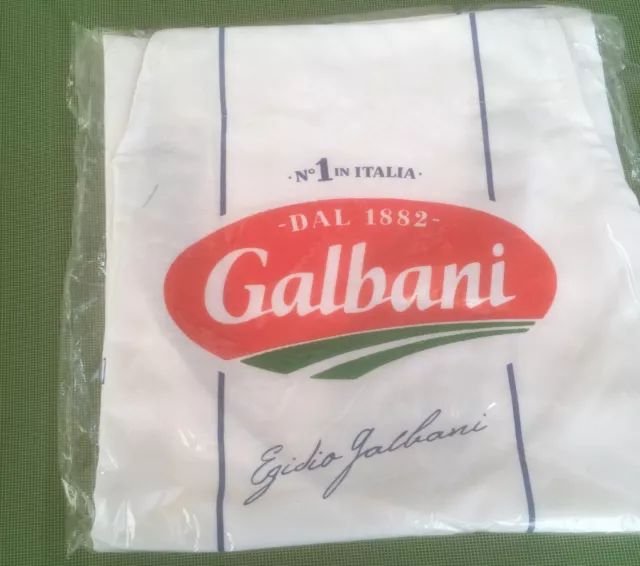 Original Galbani Kochschürze in Weiss mit Werbung*NEU/OVP*