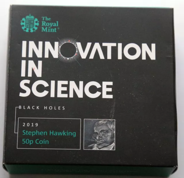 Stephen Hawking Silver Proof 50p Coin 2019 CoA Limited Edition Boxed Royal Mint