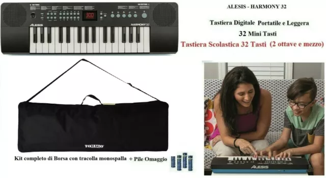 Alesis Harmony 32 Tastiera Pianola 32 TASTI tipo CASIO SA46 SA47 CON BORSA