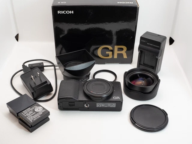 RICOH GR II 16.2MP Digital Camera Bundle w/ GH-3 Hood and GW-3 Wide Angle Lens