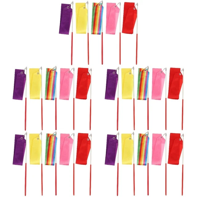 25 Pcs Dance Ribbon Dancing Streamers Ribbons Sticks Wrist Accessories Child