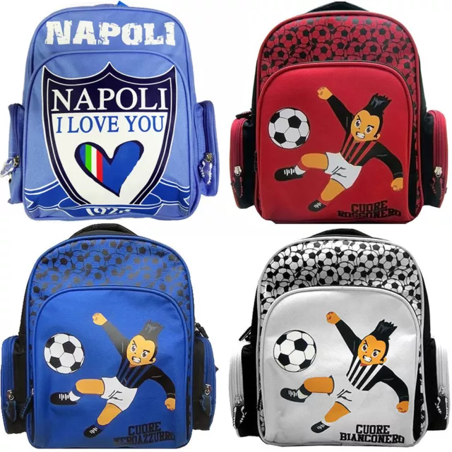 Zaino Scuola Tifoso Del Napoli Milan Inter Juve Zainetto Bambini Tifosi Calcio