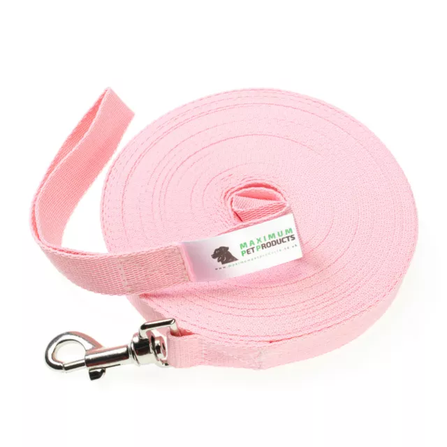 Dog Lead For Training, Tracking & Obedience Recall 50ft 15Meter Pink