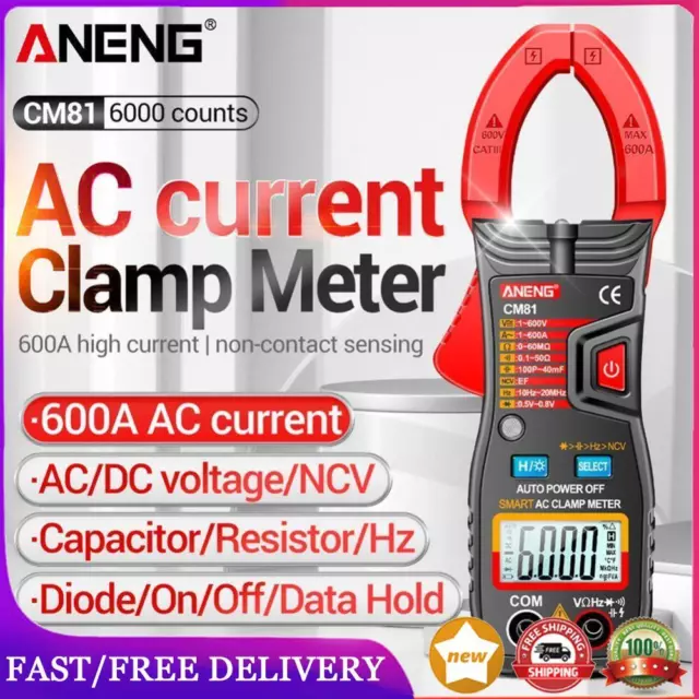 ANENG CM81 6000 Counts Digital Clamp Meter Frequency Auto Range NCV Multimeter A