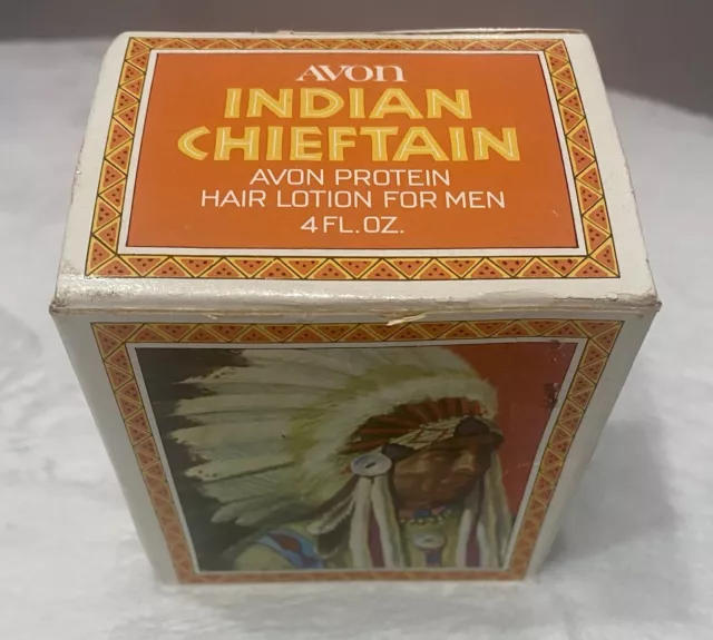 Vintage  Indian Chieftain - Avon Protein Hair Lotion For Men FULL BOTTLE