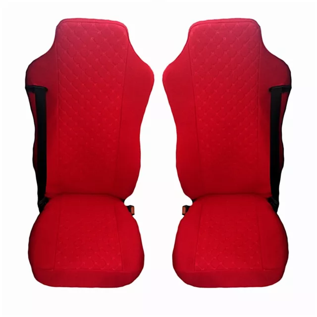 TRUCK SEAT COVERS designed to fit Mercedes Actros Giga Space MP4 RED Microfiber