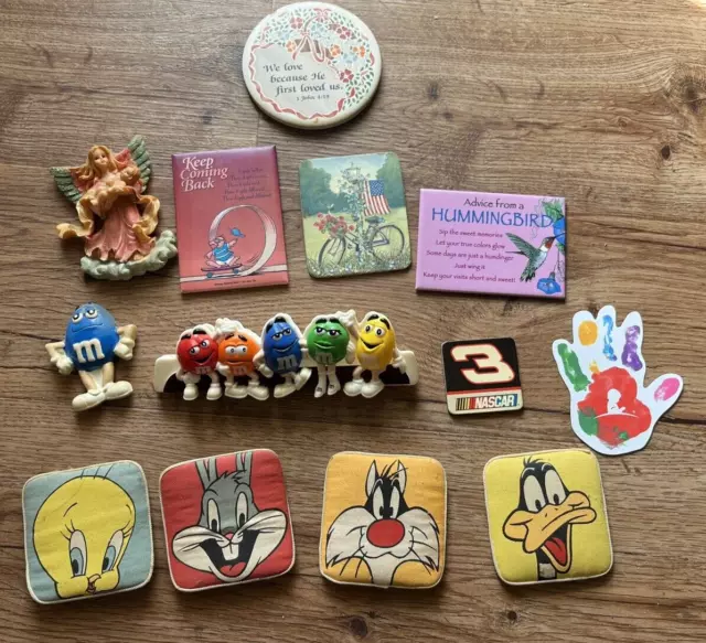 Lot Of 13 Vintage Refrigerator Magnets Random Mixed M&Ms Looney Tunes