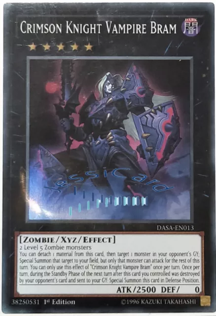 Yugioh - Crimson Knight Vampire Bram - Super Rare - DASA-EN013 - 1st Ed - NM