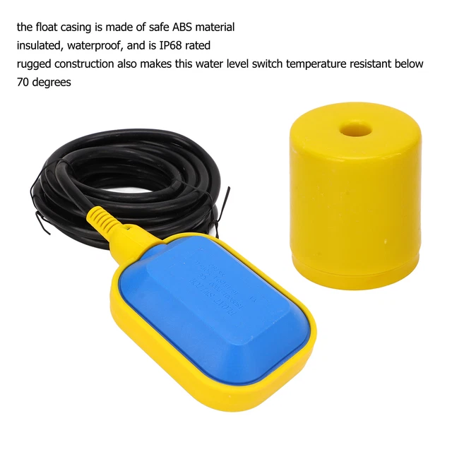 Flotteur Rond Câble 4m Interrupteur à Flotteur Heschen 4m - Contrôleur Niveau Eau Pour Pompe De Puisard Ou Réservoir Switch Flotteur 4m Câble