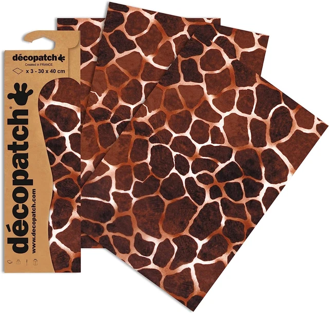 - Confezione Da 3 Fogli Di Carta Decorativa, Motivo Giraffa, 395 X 298 Cm