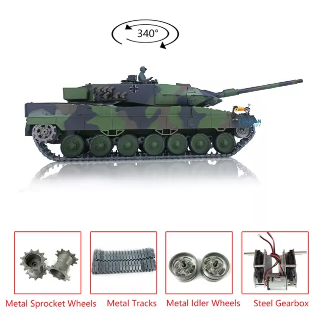 Heng Long 1/16 2.4G 7.0 Upgraded German Leopard2A6 RC Military Tank 3889