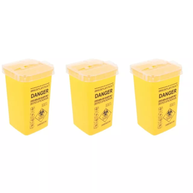 3 Pack Pp Waste Sharps Container Travel Plastic Trash Gallon with Lid