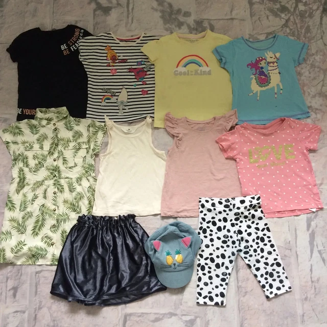 Pacchetto Abbigliamento Ragazza 4-5 Anni H&M TU Etc Abito T-shirt Gonna Cappellino Ecc.