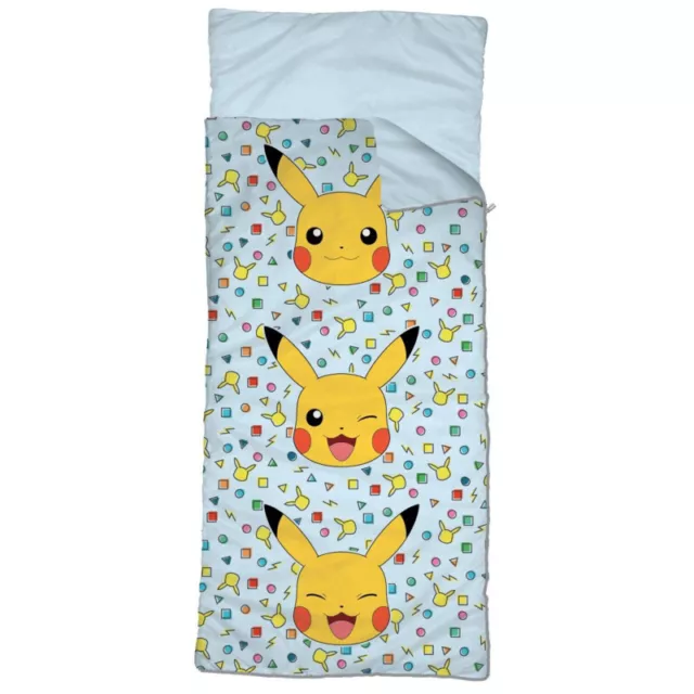 Pokémon - Sac de Couchage Enfant Pikachu - Lit d'Appoint 165x70 cm