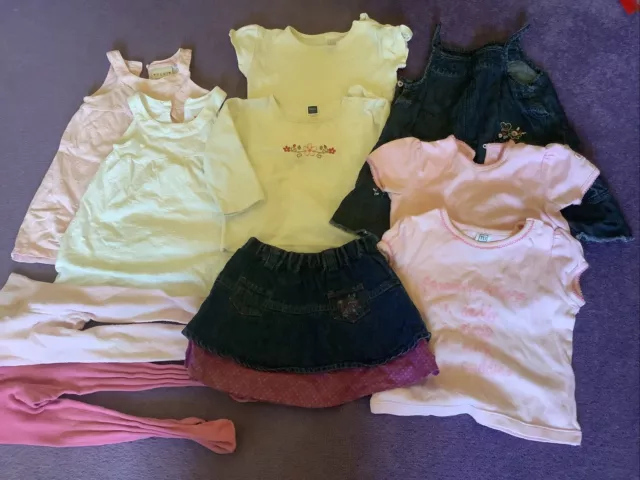 Baby Girls Clothes Clothing Bundle Age 9-12 Months 11 Items Dress T-shirt Vest