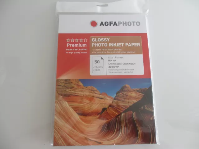 Agfa Photo Papel Fotográfico 210g-50 Hoja / din A4 Brillante Papel AP21050A4