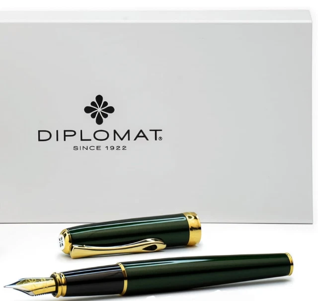 Diplomat Excellence A Plus Füllfederhalter – Bauhaus Design, 14 Karat Goldfeder, Mittel, Made In Germany