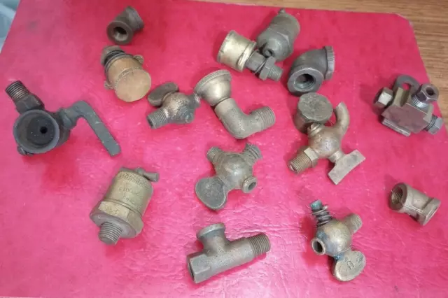 Lot Vtg Brass Etc. Assorted Fittings / Parts Shop Drawer Finds Hit & Miss Engine