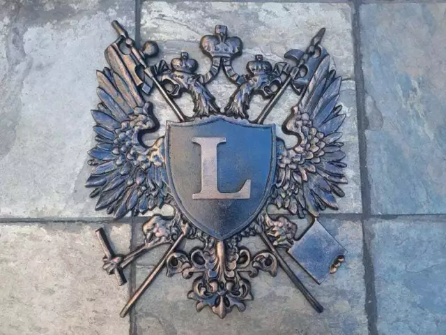 Personalized Shield with Initial, Coat of Arms Medieval Wall Plaque Metal Decor