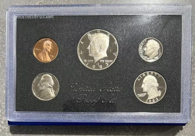 1983 United States Mint Annual 5 Coin Proof Set with Original Box