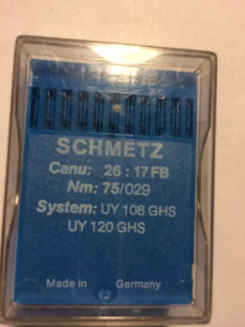 100 pc SCHMETZ sewing machine needles UY 108 GHS UY 120 GHS   NM 75/029