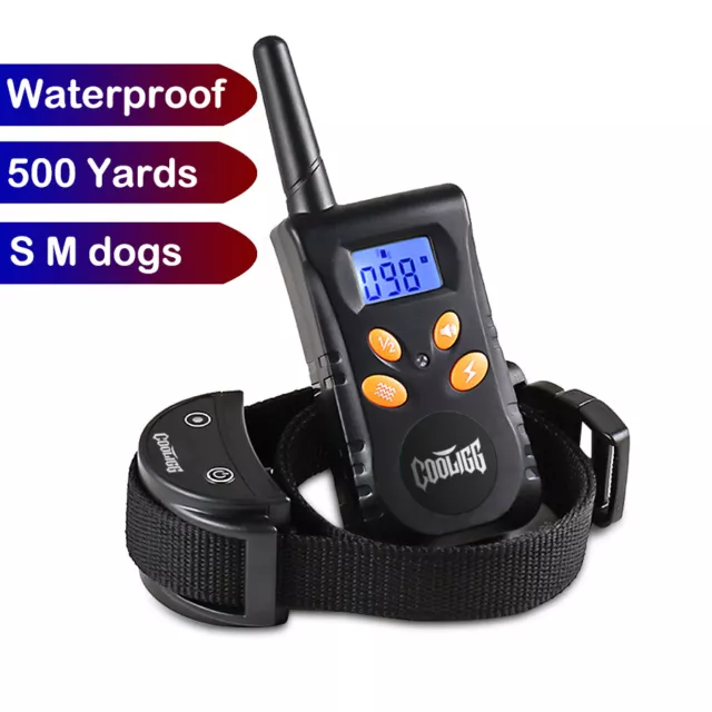 Dog Shock Training Collar Rechargeable Remote Control Waterproof IP67 500 Yards