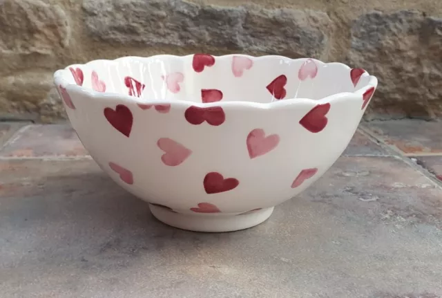 Emma Bridgewater Pink Hearts Medium Fluted Bowl  Brand New - First Quality